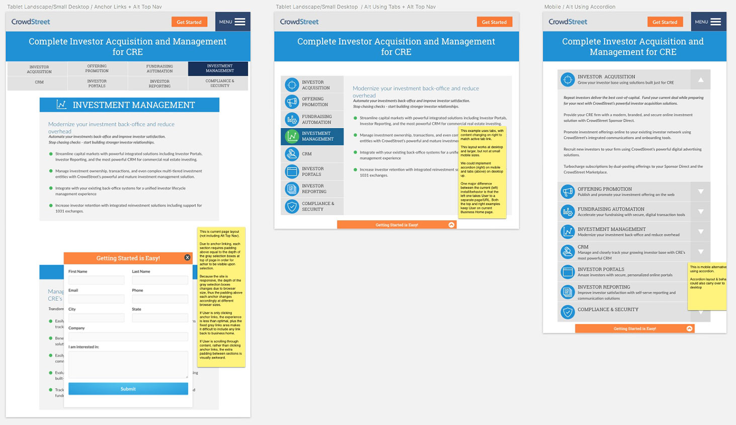 mockups for accordion/tabs